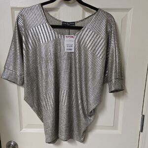 Kim & Cami Shimmering Silver Blouse